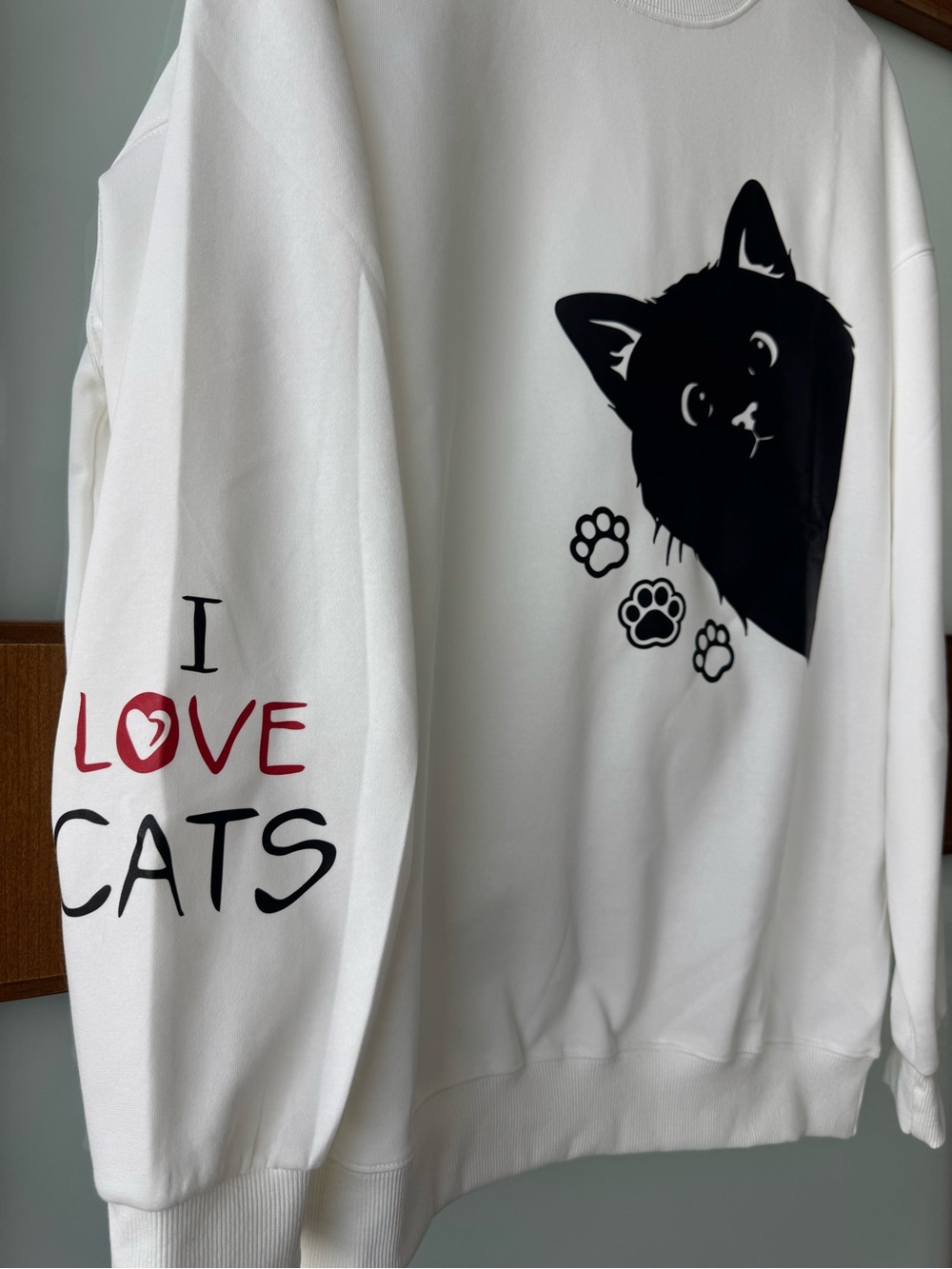 I Love Cats Graphic Sweatshirt Supercute NWOT